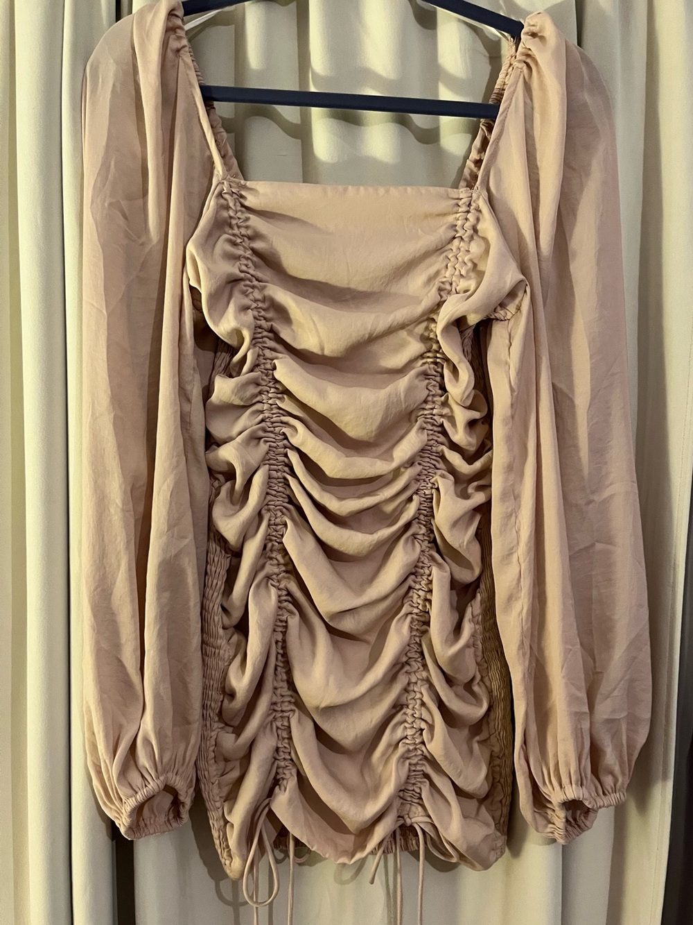 Mable Ruched Corset Mini dress Puff Sleeve Blush Pink Coquette